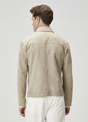 Beymen Club Beige Leather Jacket - 6
