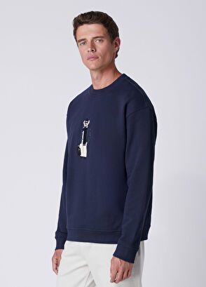 Beymen Club Lacivert Köpek Aplikeli Oversized Sweatshirt - 3