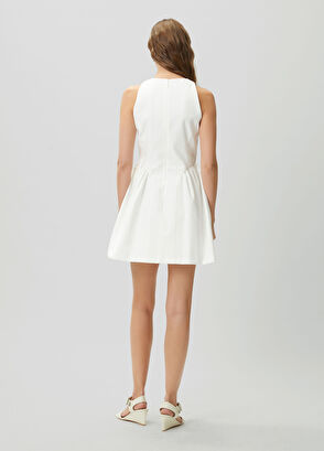 Beymen Club Kırık Beyaz Prenses Kesim Mini Elbise - 6