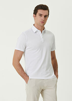 Beymen Club Slim Fit White Collar Bone Pique T-Shirt - 3
