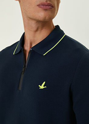 Beymen Club Slim Fit Lacivert Polo Yaka Dokulu Sweatshirt - 5