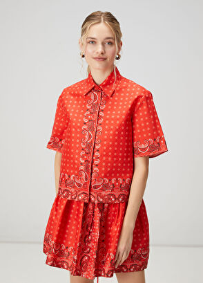 Beymen Club Kırmızı Şal Desenli Gömlek - 4