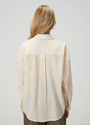 Beymen Club Crinkle Ekru Taşlı Gömlek - 5