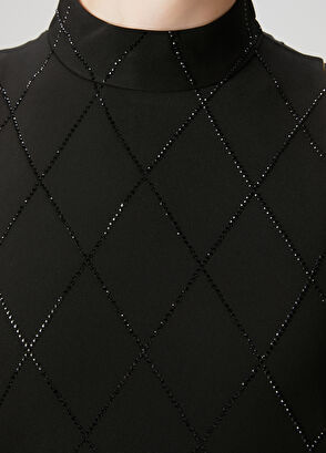 Beymen Club Siyah Taşlı Mini Elbise - 8