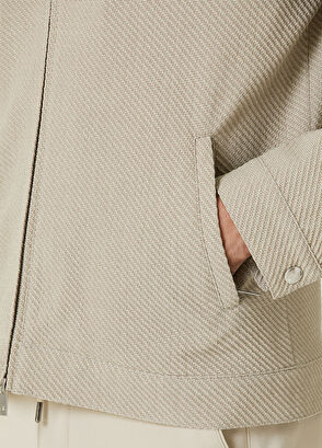 Beymen Club Bej Diyagonal Dokulu Örme Mont - 7