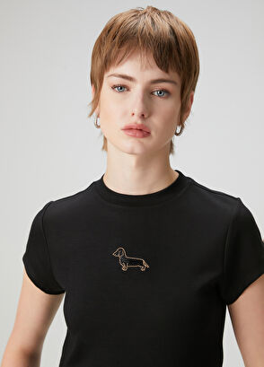 Beymen Club Siyah Taşlı Köpek Detaylı T-shirt - 4