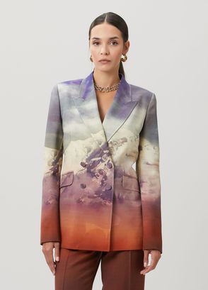 Gabriela Hearst Baskılı Kruvaze Yün Blazer - 3