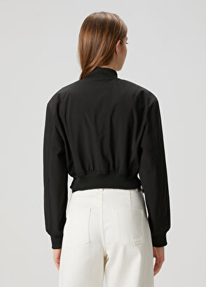 Beymen Club Black Crop Bomber Coat - 5