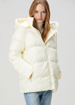 Beymen Club Off-White Hooded Puff Coat - 4
