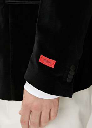 Isaia Black Double-Breasted Corduroy Tuxedo Jacket - 6