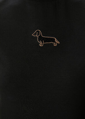 Beymen Club Siyah Taşlı Köpek Detaylı T-shirt - 6