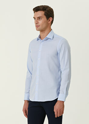 Beymen Club Slim Fit Mavi Non-iron Armürlü Gömlek - 3