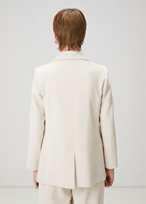 Beymen Club Ekru Fitilli Kruvaze Blazer - 5