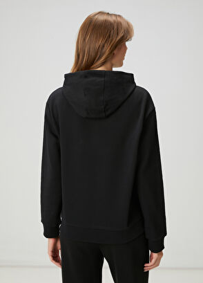 Beymen Club Siyah Kapüşonlu Karalama Kuş Nakışlı Sweatshirt - 5