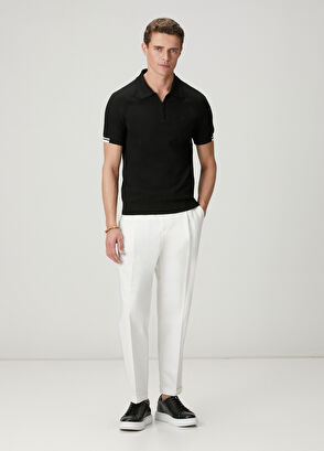 Beymen Club Siyah Polo Yaka Kısa Kollu Triko - 3