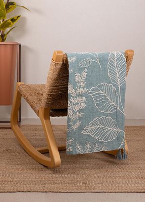 The Mia Green Cotton Tasseled Throw Sofa Shawl 170 x 130 cm - 3