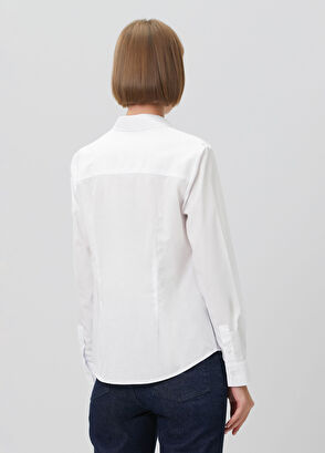 Beymen Club Slim Fit Non-Iron Beyaz Klasik Gömlek - 4
