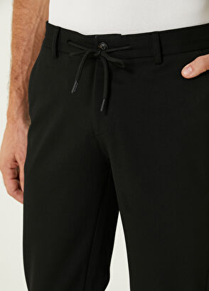 Siyah Kordonlu Diyagonal Desenli Chino Pantolon Beymen Club Siyah Kordonlu Diyagonal Desenli Chino Pantolon - 4