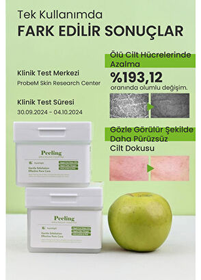 Dermal Elma Özlü Gözenek Temizleyici Aydınlatıcı Peeling Tonik 80'li Toner Pedi  - 3