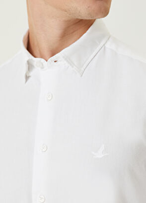Beymen Club Slim Fit Beyaz Gizli Düğmeli Yaka Gömlek - 5