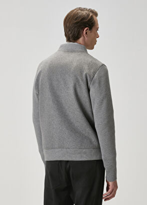 Beymen Club Grey Cachet Garnish Wool Bomber Knit Coat - 6