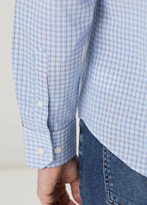 Beymen Club Comfort Fit Mavi Mini Ekose Desenli Gömlek - 8