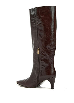 Kahverengi Kadın Deri Çizme - Görsel 4