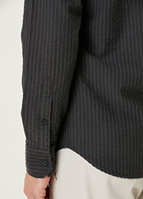 Beymen Club Slim Fit Anthracite Embossed Textured Shirt - 7