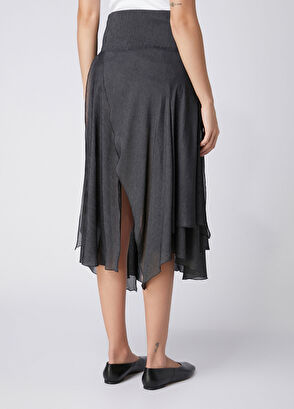 Beymen Club Anthracite Asymmetrical Flowing Skirt - 6
