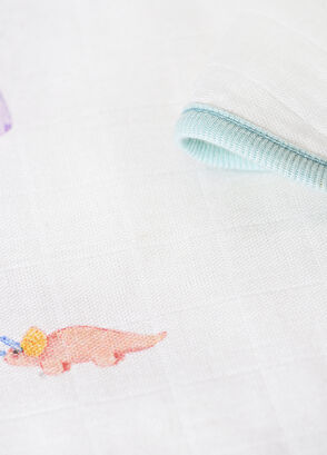Casadora Baby Dino Organic Cotton Welt Double Sided Unisex Baby Muslin Blanket - 7