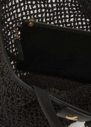 Beymen Club Siyah Hasır Alışveriş Çantası - 6