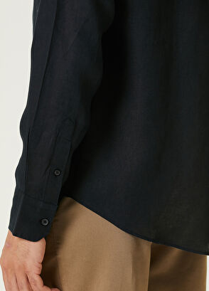 Beymen Club Comfort Fit Siyah Keten Gömlek - 7