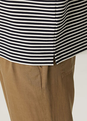 Beymen Club Navy Blue White Relax Fit Striped T-Shirt - 8