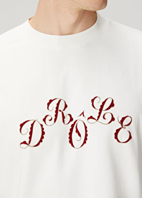 Drôle De Monsieur Beyaz Logo Baskılı T-shirt - 5