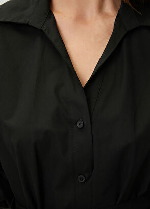 Beymen Club Siyah Mini Gömlek Elbise - 8