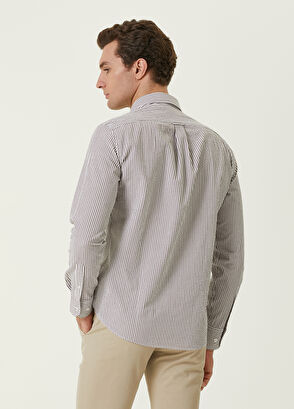 Beymen Club Comfort Fit Gül Kurusu İnce Çizgili Gofreli Gömlek - 4