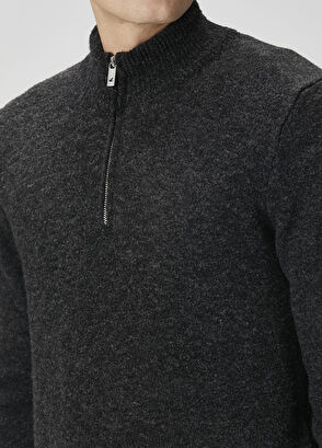 Beymen Club Anthracite Collar Zippered Sweater - 6