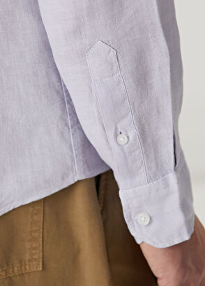 Beymen Club Lila Comfort Fit Keten Gömlek - 8
