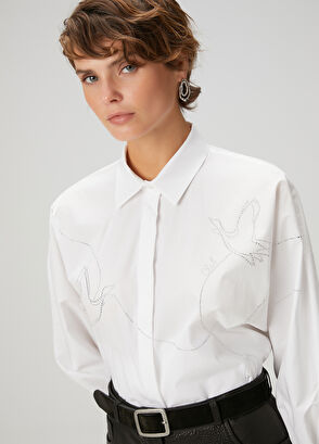 Beymen Club Beyaz Hotfix Detaylı Gömlek - 3