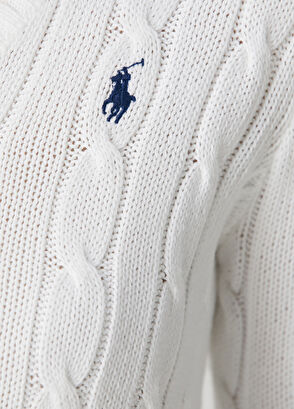 Beyaz Saç Örgü Kazak - Görsel 7