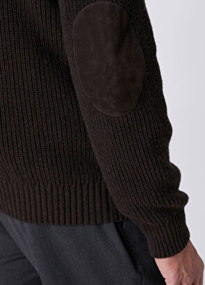 Beymen Club Dark Brown Knit Insert Suede Jacket - 7
