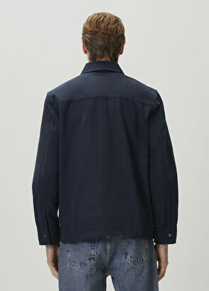 Beymen Club Lacivert Kaz Logo Detaylı Dış Gömlek - 5