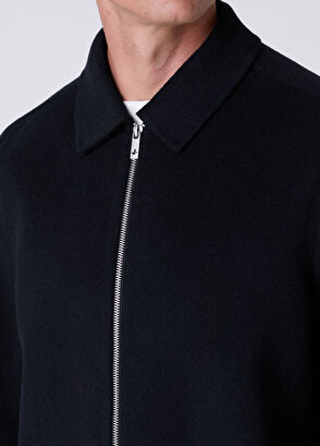 Beymen Club Lacivert Silik Çizgi Desenli Handmade Yün Ceket - 6