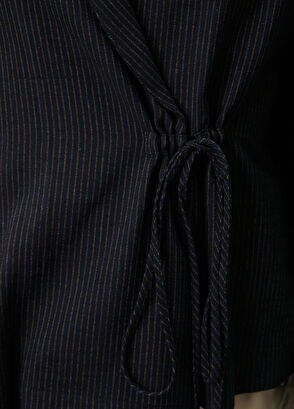 Beymen Club Dark Navy Wrap Linen Shirt - 6