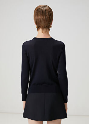 Beymen Club Lacivert Yün İnce Basic Kazak - 5