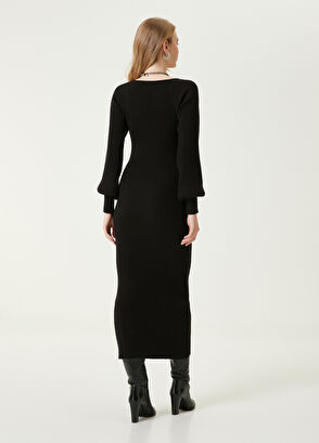 Beymen Club Siyah Midi Boy Triko Elbise - 6