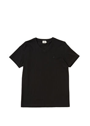 Beymen Club Black V-Neck Basic T-shirt - 6