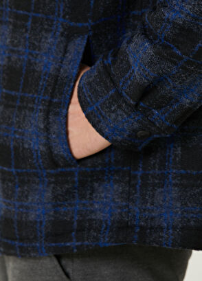 Beymen Club Siyah Ekose Desenli Flanel Örme Dış Gömlek - 7