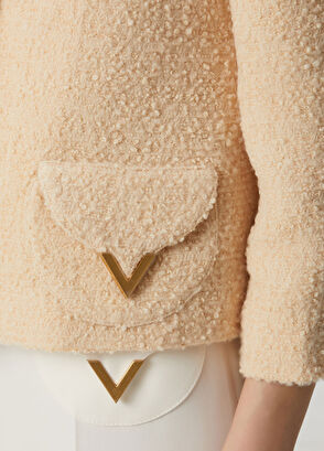 Valentino VGold Krem Yün Ceket - 6