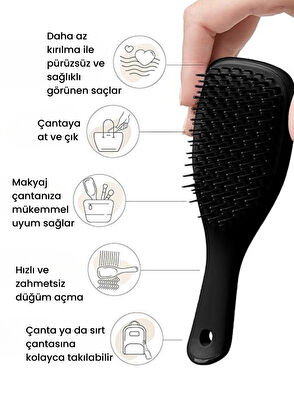 Tangle Teezer The Ultimate Detangler Mini Liquorice Black Hair Brush - 3